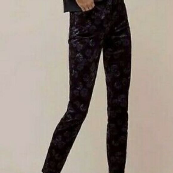 Pilcro and the Letterpress Pants - NWOT Anthropologie Pilcro and the Letterpress script velvet skinny floral pants